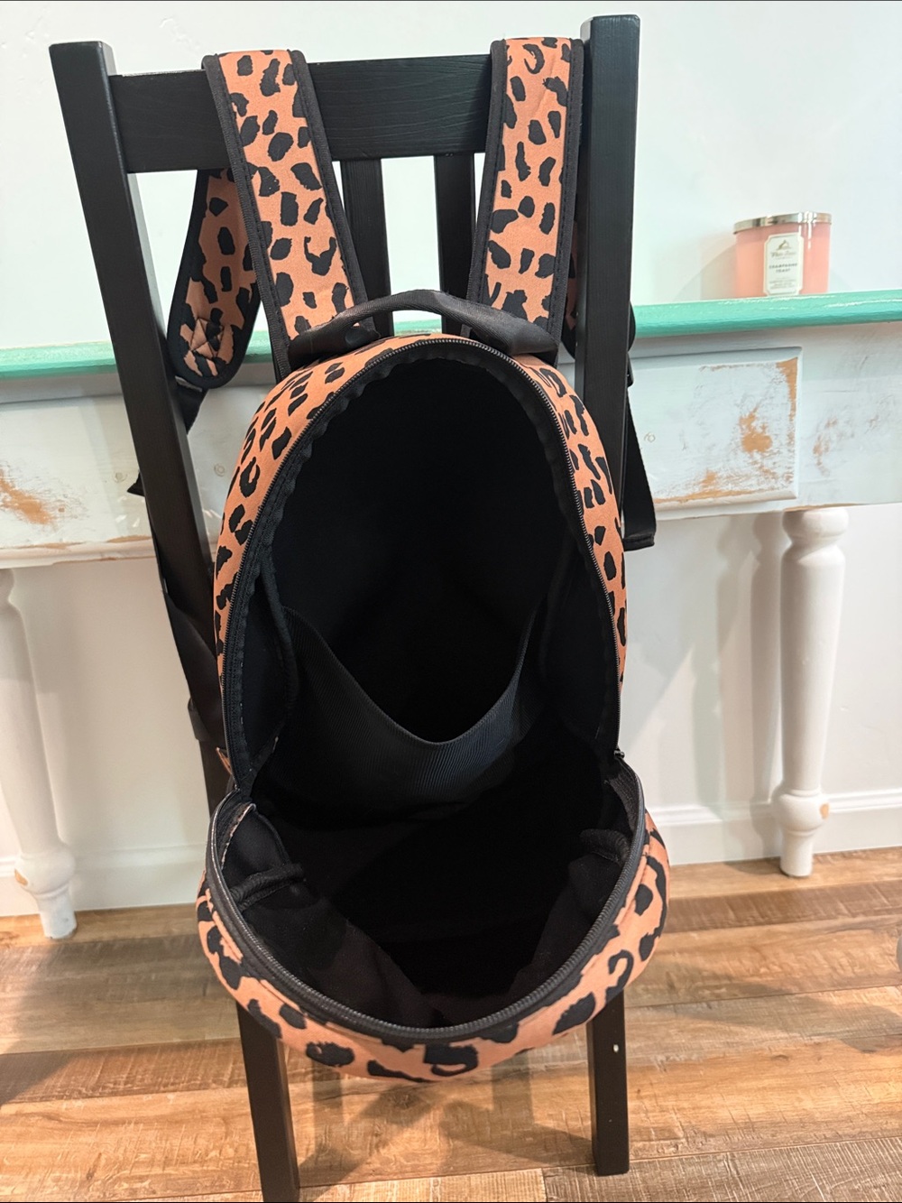 Leopard Print Tan Backpack - Picture 4 of 6